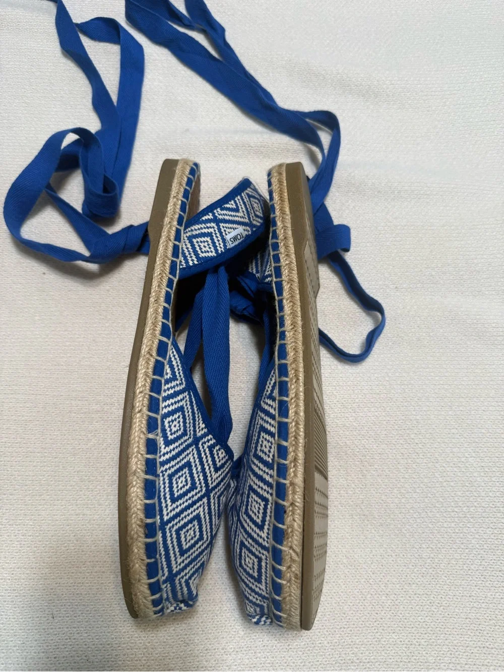 Tom’s Blue Espadrille Lace-Up Flats - Women's Summer Shoes size 10